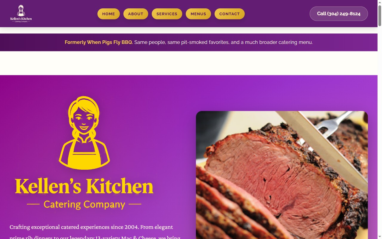 Kellen's Kitchen website screenshot